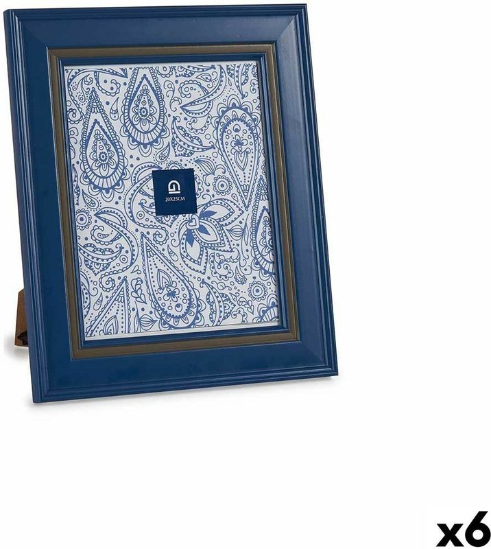 Fotorahmen aus blauem Kunststoffglas (6 Stück) (2 x 33 x 28 cm)