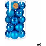 Krist+ - Set of Kugeln of blaue Kunststoff-Weihnachtskugeln 8 x 9 x 8 cm (6 Stk.)