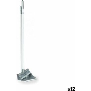 Bezem met Stoffer en Blik Schoonmaakset Zilverkleurig Plastic (12 Stuks)