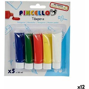Tempera - Multicolour - Verf - 30 ml - 12 Stuks