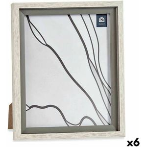 Fotolijsten 24 x 2 x 29 cm Kristal Grijs Hout Bruin Plastic (6 Stuks)