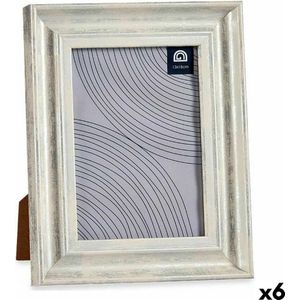 Fotorahmen 19 x 2 x 24 x 24 cm silber Glas braun Holz Kunststoff (6 Stück)