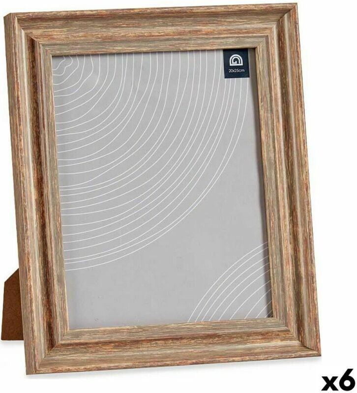 Fotolijsten 26 x 2 x 31 cm Kristal Hout Bruin Koper Plastic (6 Stuks)