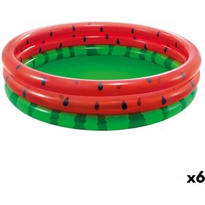 Opblaasbaar Kinderzwembad Intex Watermeloen Ringen 168 x 38 x 168 cm 581 L (6 Stuks)