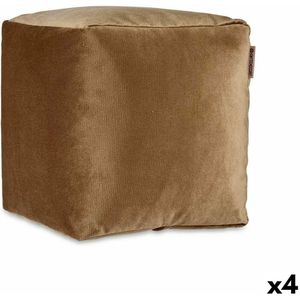 Poef Fluweel Bruin 30 x 30 x 30 cm (4 Stuks)