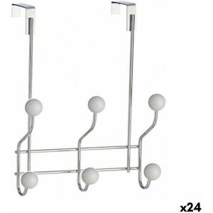 Kapstok voor deur Wit Metaal Plastic 10 x 22 x 26 cm (24 Stuks)