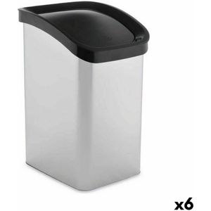 23 l Silberner Kunststoff-Drehbehälter (6 Stück)