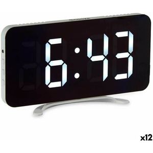 Digitale Tafelklok Wit ABS 15,7 x 7,7 x 1,5 cm (12 Stuks)