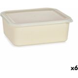 Opbergbak met Deksel Geel 17 x 8 x 23,5 cm (6 Stuks)