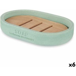 Zeepschaal Berilo B5456BC-4 - 456 Munt Hars Bamboe 12,5 x 2,5 x 8,5 cm (6 Stuks)