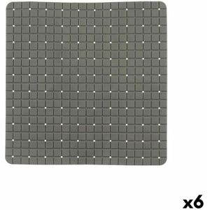 Antislipmat voor in de douche Ruiten Grijs PVC 50,3 x 50,3 x 0,7 cm (6 Stuks)