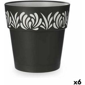 Zelfwaterende bloempot Stefanplast Gaia Antraciet Plastic 29 x 29 x 29 cm (6 Stuks)