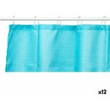 Douchegordijn Punten Blauw Polyester 180 x 180 cm (12 Stuks)