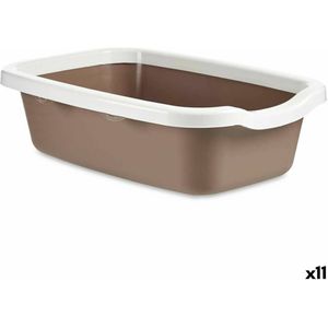 Cat Litter Box White Beige Plastic 38 x 16 x 58,5 cm (11 Units)