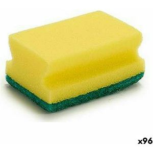 Schuurspons Geel Groen Synthetische vezel 4 x 9 x 6,5 cm (96 Stuks)