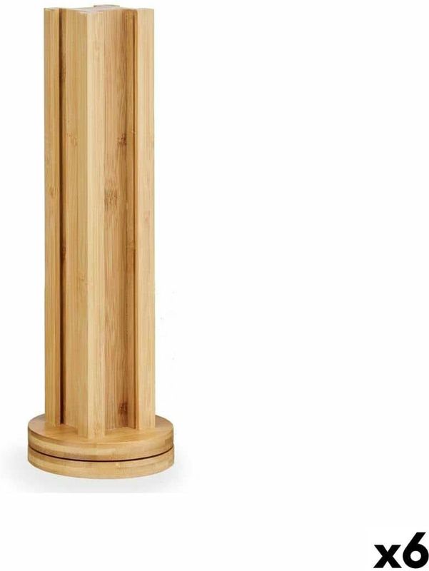 Houder voor 36 koffiecapsules Draaiend Bamboe 11 x 11 x 34 cm (6 Stuks)