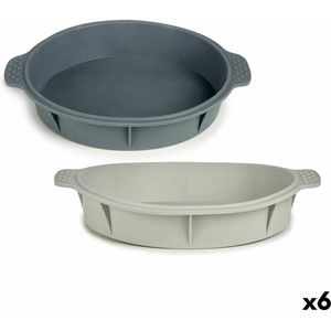 Bakvorm Kinvara HH156 Lichtgrijs Donker grijs Siliconen 30 x 4,5 x 26 cm Cirkelvormig (6 Stuks)