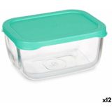 Lunchbox SNOW BOX Groen Transparant Glas Polyethyleen 420 ml (12 Stuks)