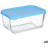Lunchbox SNOW BOX Blauw Transparant Glas Polyethyleen 790 ml (12 Stuks)