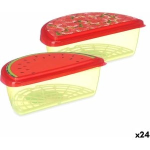 Lunchbox Fruit Aardbei Watermeloen Plastic 23 x 8 x 13 cm (24 Stuks)