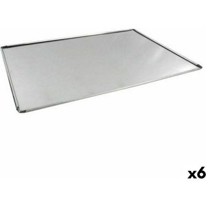 Ovenschaal VR Zilverkleurig Aluminium Rechthoekig 48 x 34 x 0,5 cm (6 Stuks)