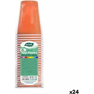 Set van herbruikbare glazen Algon Oranje 24 Stuks 250 ml (25 Onderdelen)