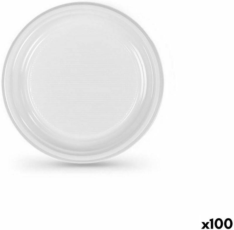 Set van herbruikbare borden Algon Wit Plastic (6 Stuks)