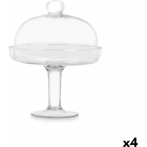 Vivalto Lunchbox transparant glas 24 x 30 x 24 cm (4 stuks)
