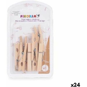 Klemmen - Bruin - Hout - 24 Stuks