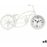 Bordsklocka Fiets Wit Metaal 42 x 24 x 10 cm (4 Stuks)