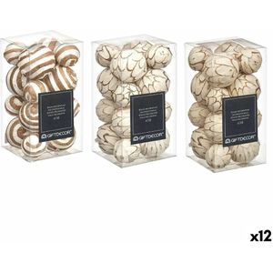 Set of Decorative Balls Bruin Wit (12 Stuks)