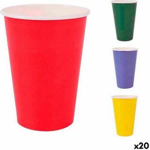 Glazenset Algon Wegwerp Karton Multicolour 20 Onderdelen 200 ml (20 Stuks)