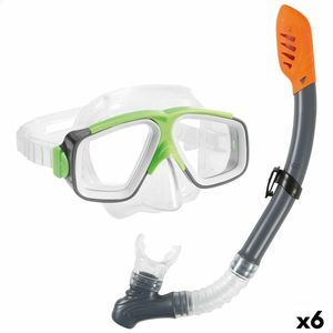 Snorkelbril en -buis voor Kinderen Intex Surf Rider Kinderen (6 Stuks)