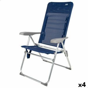 Strandstoel Aktive Slim Opvouwbaar Marineblauw 47 x 107 x 66 cm (4 Stuks)