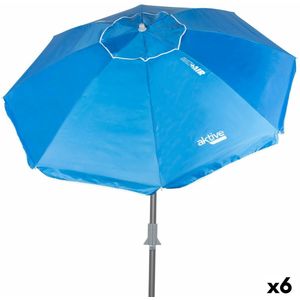 Parasoll Aktive Blauw Polyester Aluminium 220 x 225 x 220 cm (6 Stuks)