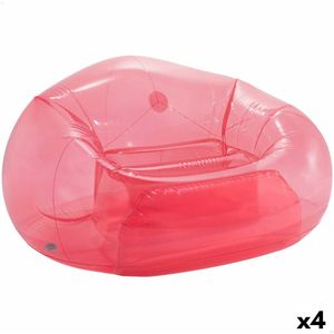 Opblaasbare zwembadstoel Intex Beanless Transparant Roze 137 x 74 x 127 cm (4 Stuks)
