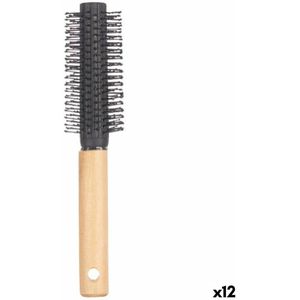 Ronde kwast Berilo Bruin Zwart Hout Siliconen Plastic (12 Stuks)