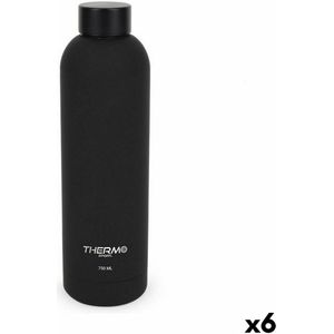 Thermosfles ThermoSport Soft Touch Zwart 750 ml (6 Stuks)