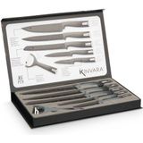 Messen Set - Zwart - Roestvrij Staal - Polypropyleen - 6 Stuks - 6 Onderdelen