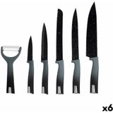 Messen Set - Zwart - Roestvrij Staal - Polypropyleen - 6 Stuks - 6 Onderdelen