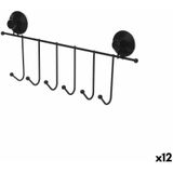 Kapstok voor deur Zwart Staal ABS 39 x 16 x 4,9 cm (12 Stuks)