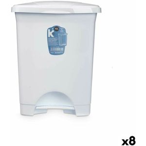Pedaalemmer Wit Plastic 10 L (8 Stuks)