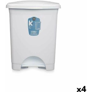 Pedaalemmer Wit Plastic 30 L (4 Stuks)