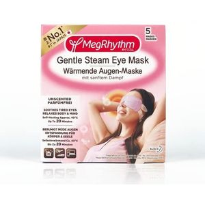 MegRhythm Warmend oogmasker, verpakking van 5 stuks, met zachte damp, parfumvrij, 100 g