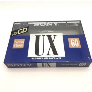 Audio Cassette Tape Sony UX 60 Chrome Class  / Uiterst geschikt voor alle opnamedoeleinden / Sealed Blanco Cassettebandje / Cassettedeck / Walkman / Sony cassettebandje.