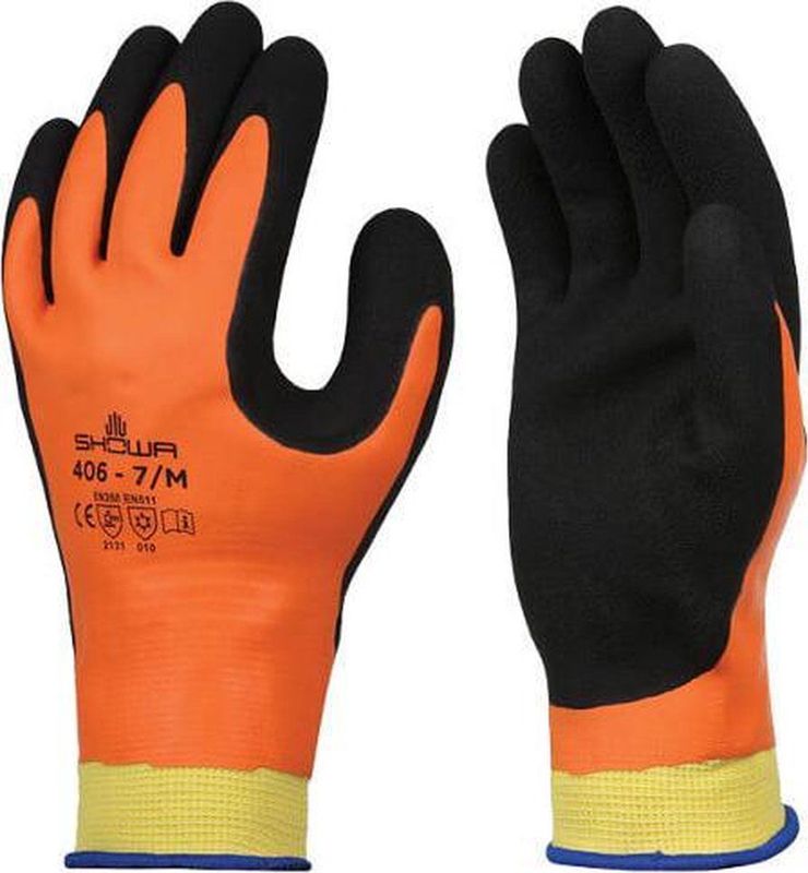 Showa - Werkhandschoenen - Oranje - Schuimlatex Coating - Bescherming tot -30 ºC