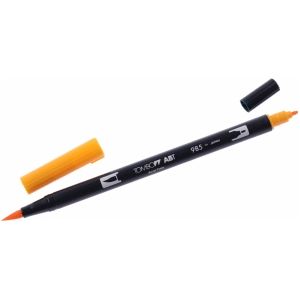 6 x Tombow Dual-Fasermaler ABT mit Rundspitze/Pinselspitze chrome yell