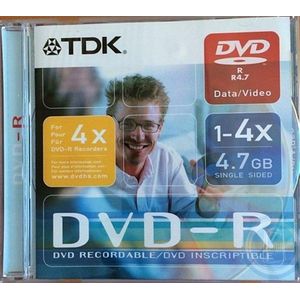 TDK DVD-R - 4.7GB Single Sided - 1-4x