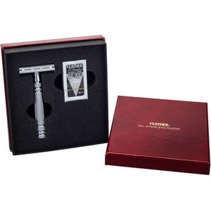 Feather - AS-D2 - Safety Razor - Matte Chrome - Roestvrij Staal - Inclusief 5 Scheermesjes
