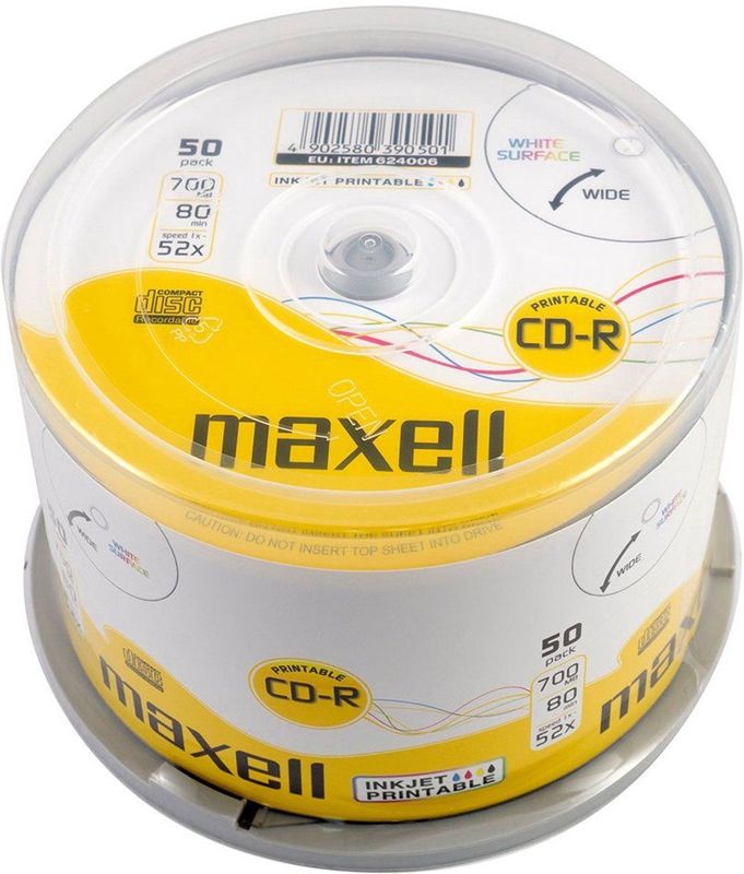Maxell - CD-R 700Mb - Optische Gegevensdrager - 50 Stuks
